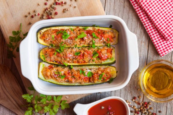 Easy Vegan Zucchini Boats