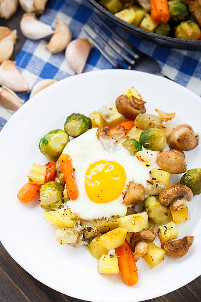 Breakfast Hash with Brussels Sprouts and Sweet Potatoes
