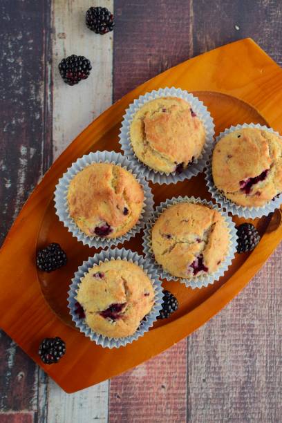 Blackberry Cornmeal Muffins in a 1-Bowl