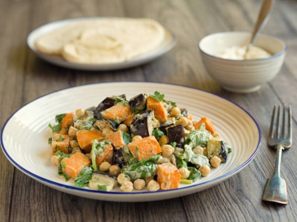 Roasted Sweet Potato and chickpea Salad